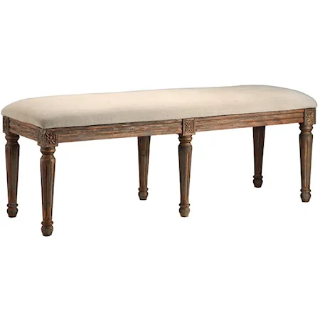 Accent Bench w/ Natural Fabric Seat